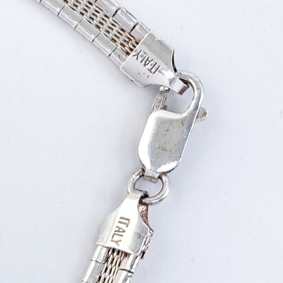 Vintage Italy Sterling Silver 925 Omega Necklace 16" - Picture 4 of 5